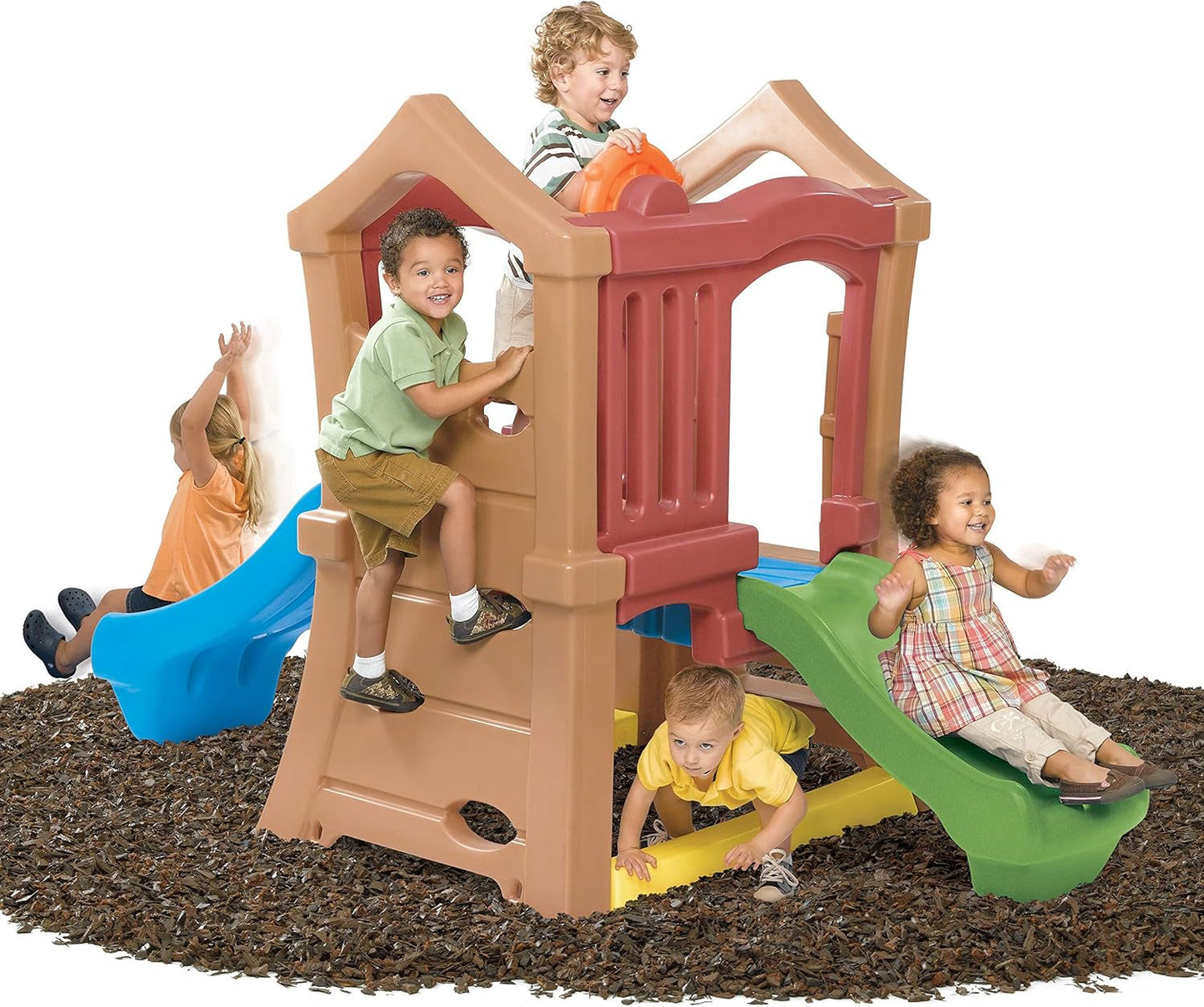 Play up Double Slide Climber, Kids Outdoor Playset, Backyard